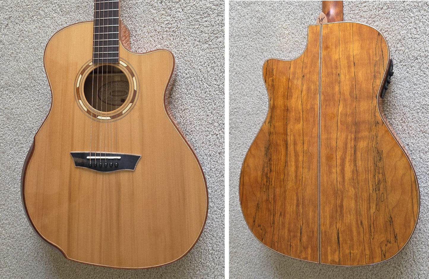 Washburn Comfort G66SCE Spalt Maple Acoustic Electric Guitar, Natural Gloss, New Gig Bag