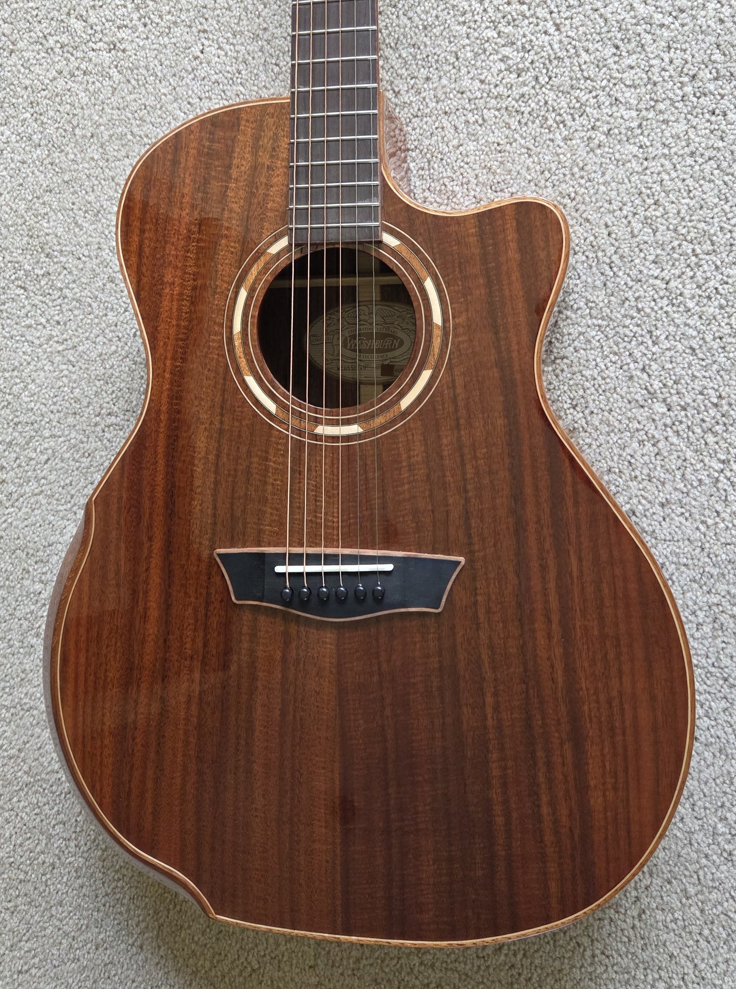 Washburn Comfort G55CE Koa Acoustic Electric Guitar, Natural Finish, New Gig Bag