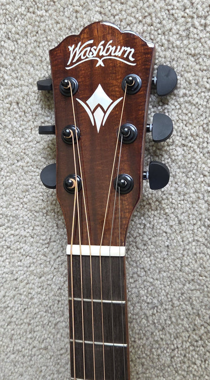 Washburn Comfort G55CE Koa Acoustic Electric Guitar, Natural Finish, New Gig Bag