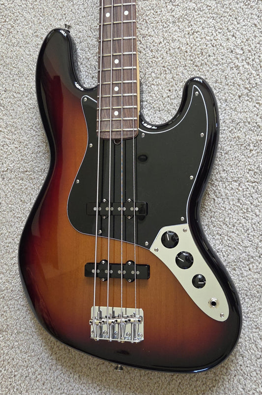 Fender American Performer Jazz Bass Guitar, 3-Color Sunburst, New Gig Bag