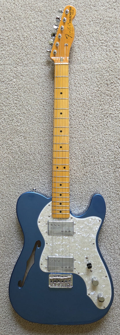 Fender American Vintage II 1972 Telecaster Thinline Electric Guitar, Lake Placid Blue, Hard Shell Case