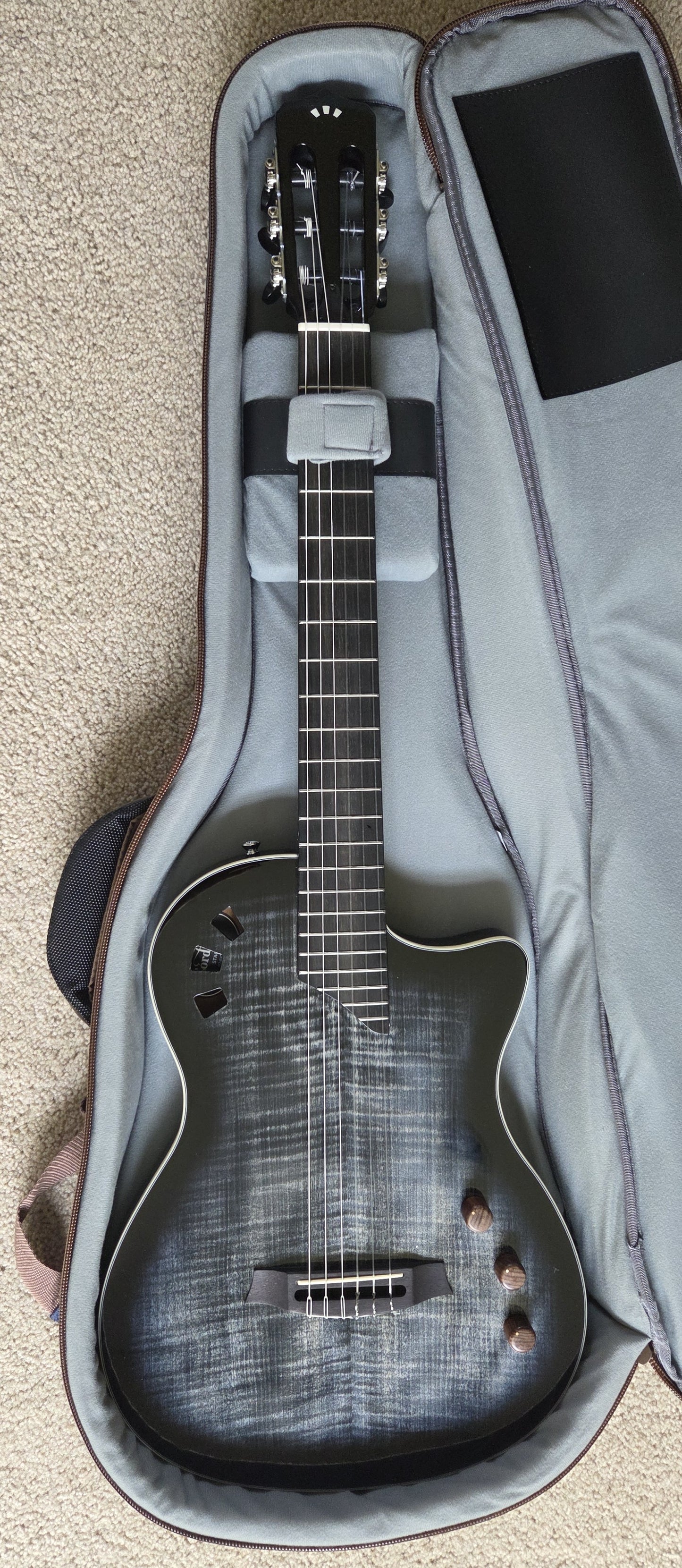 Cordoba Stage Black Burst Chambered Solid Body Electric Guitar, Gig Bag