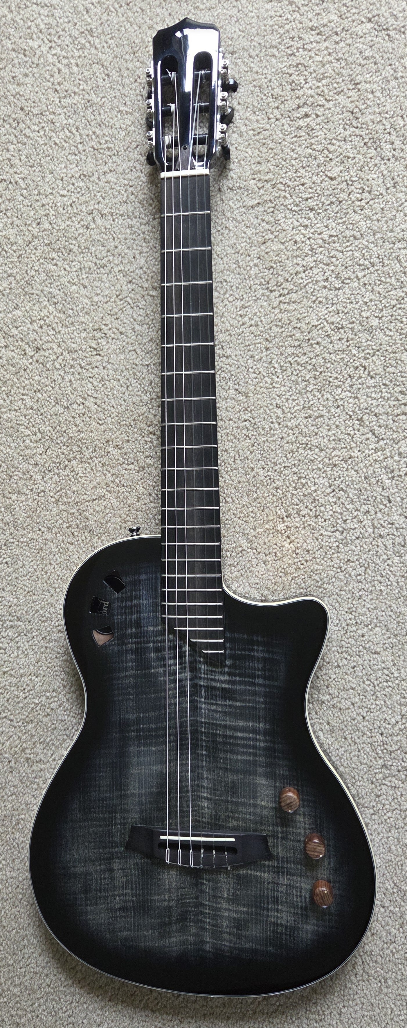 Cordoba Stage Black Burst Chambered Solid Body Electric Guitar, Gig Bag