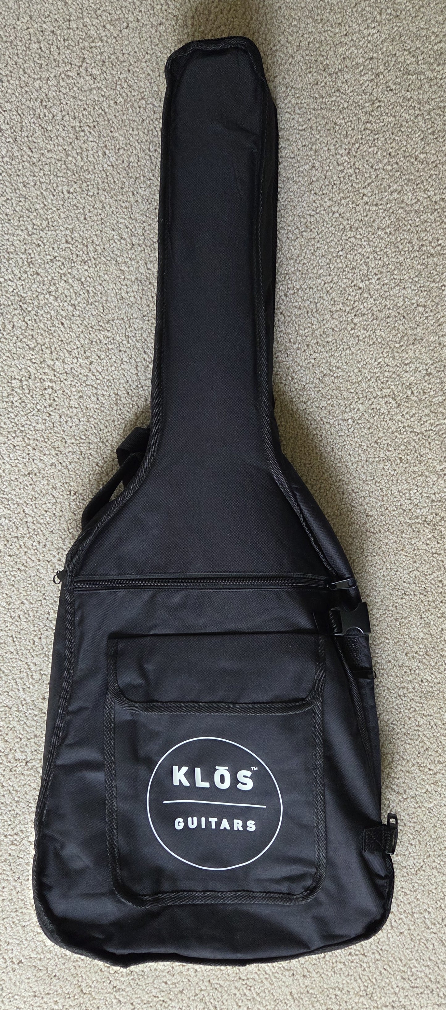 KLOS Vector Custom V-style Electric Guitar, Gold Finish, Carbon Fiber Neck, Gig Bag