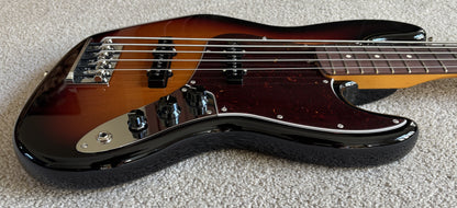 Fender American Professional II Jazz Bass V Guitar, 3-Color Sunburst, Deluxe Molded Hardshell Case