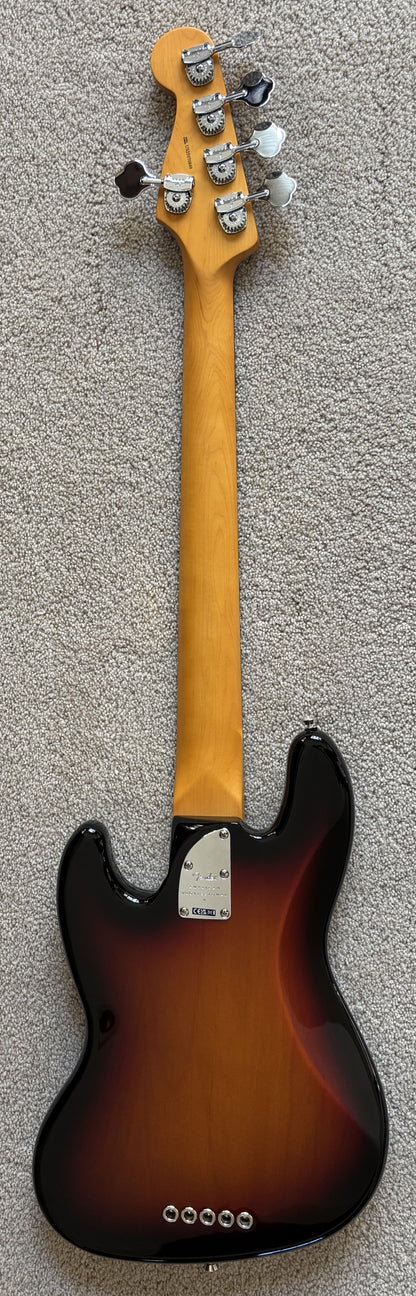 Fender American Professional II Jazz Bass V Guitar, 3-Color Sunburst, Deluxe Molded Hardshell Case