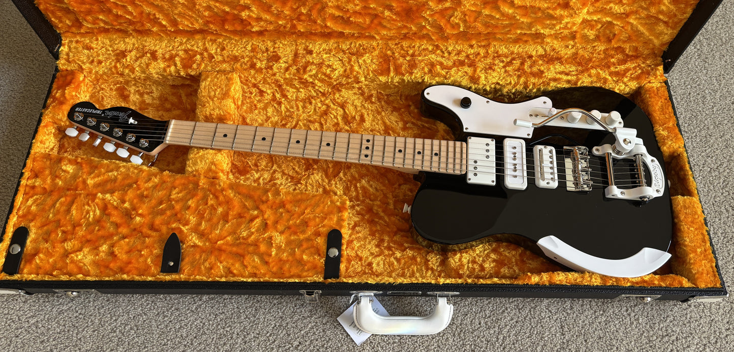 Fender Jack White Triplecaster Telecaster Electric Guitar, Original Hard Shell Case