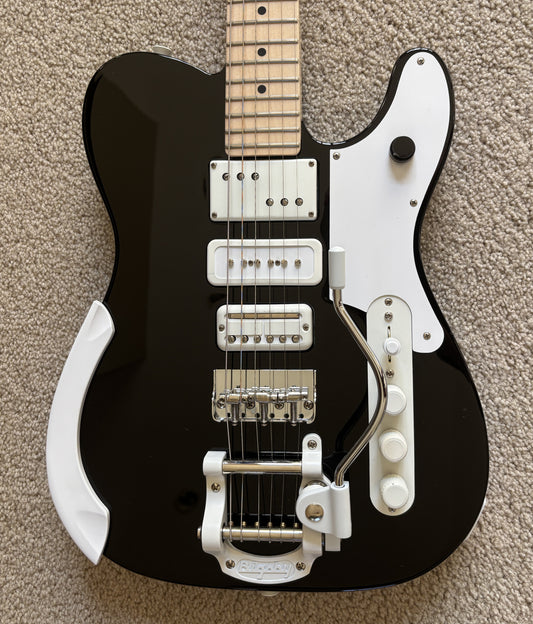 Fender Jack White Triplecaster Telecaster Electric Guitar, Original Hard Shell Case