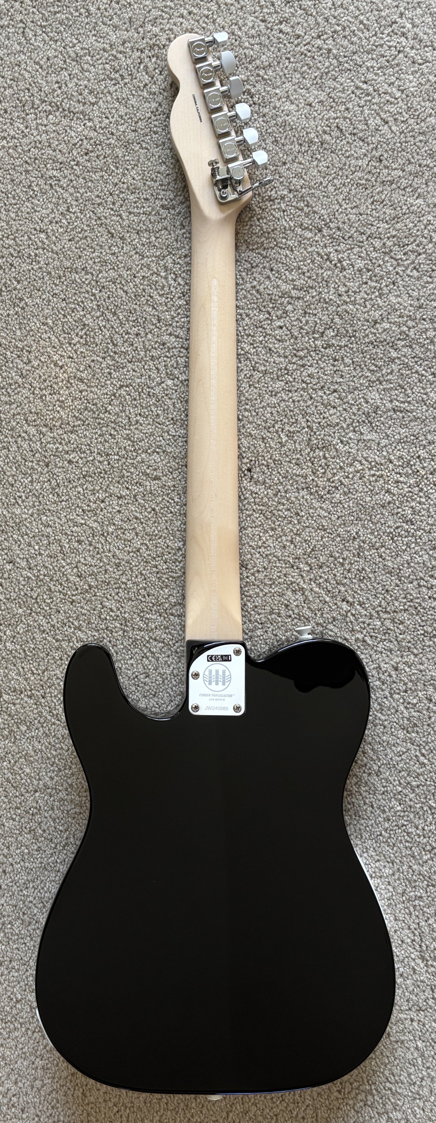 Fender Jack White Triplecaster Telecaster Electric Guitar, Original Hard Shell Case