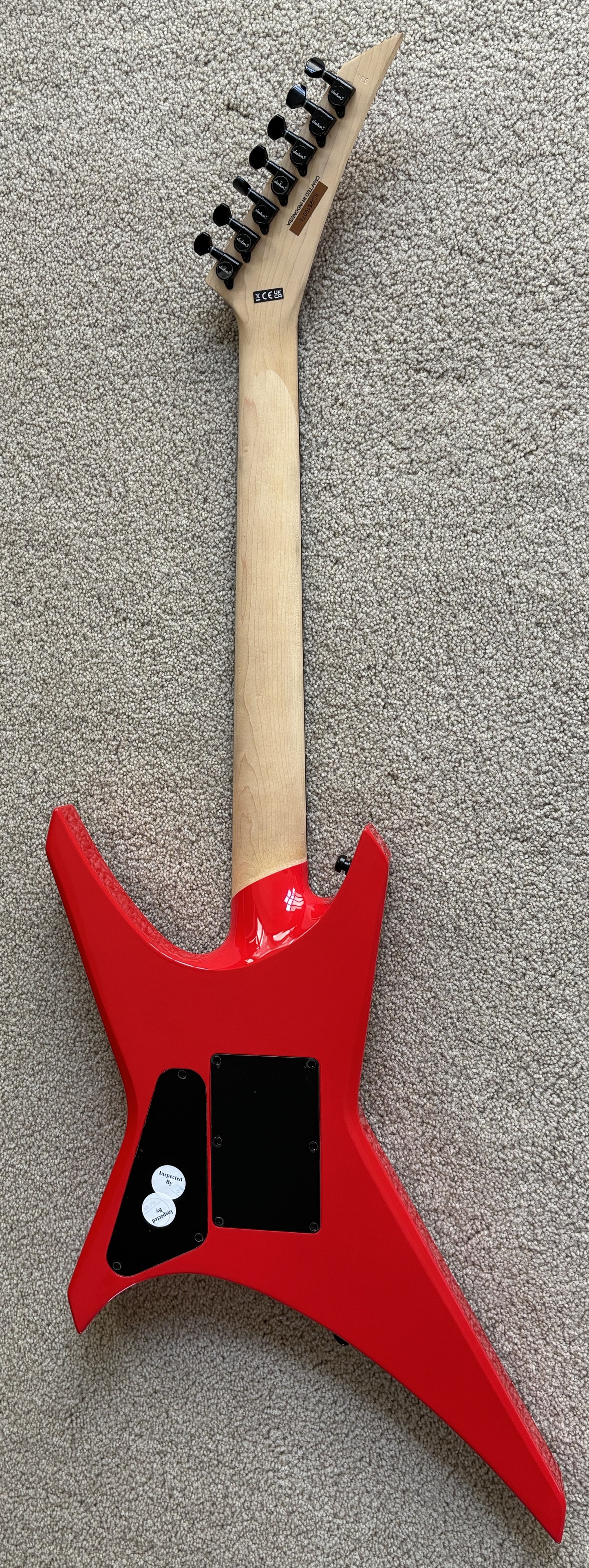 Jackson Pro Series Signature Dave Davidson Warrior WR7 Electric Guitar, Ferrari Red, Gig Bag