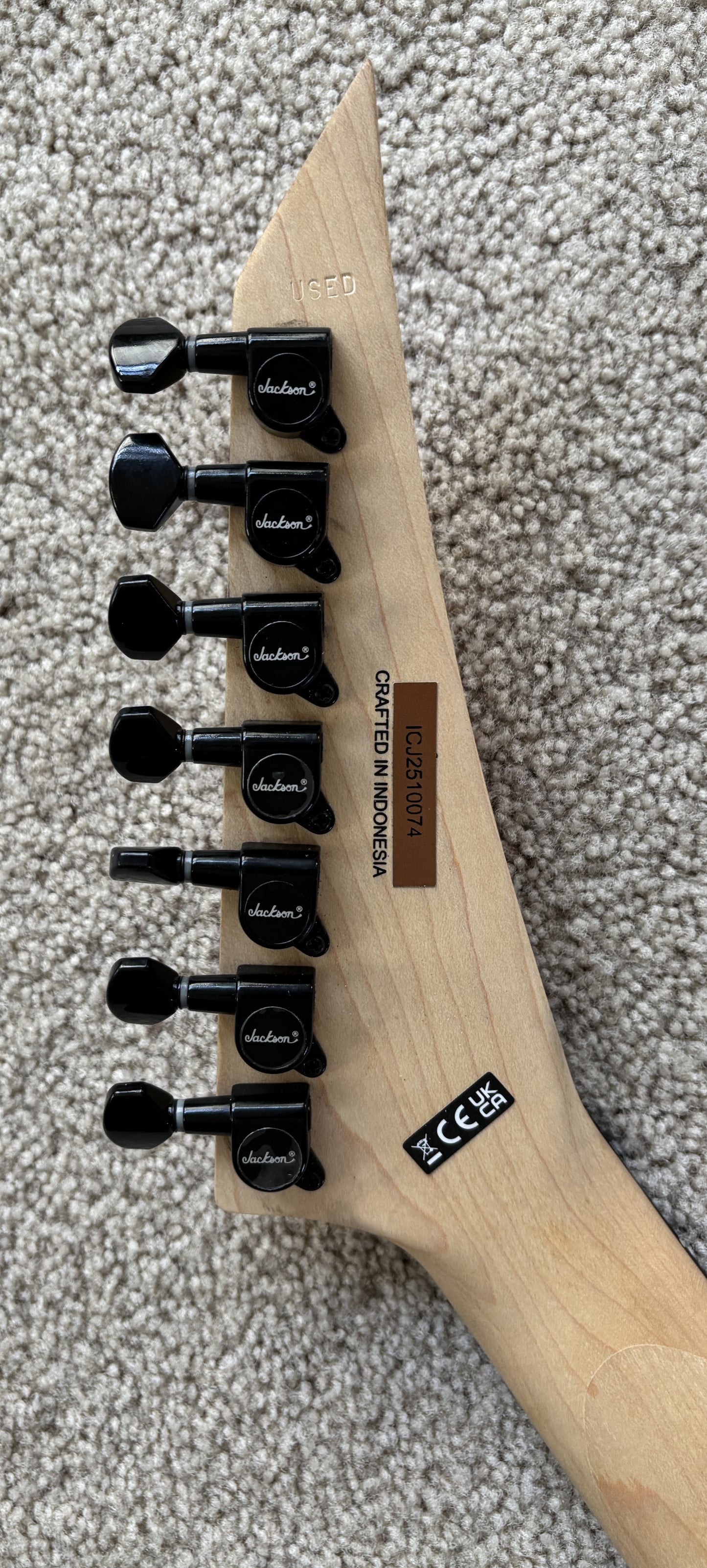 Jackson Pro Series Signature Dave Davidson Warrior WR7 Electric Guitar, Ferrari Red, Gig Bag