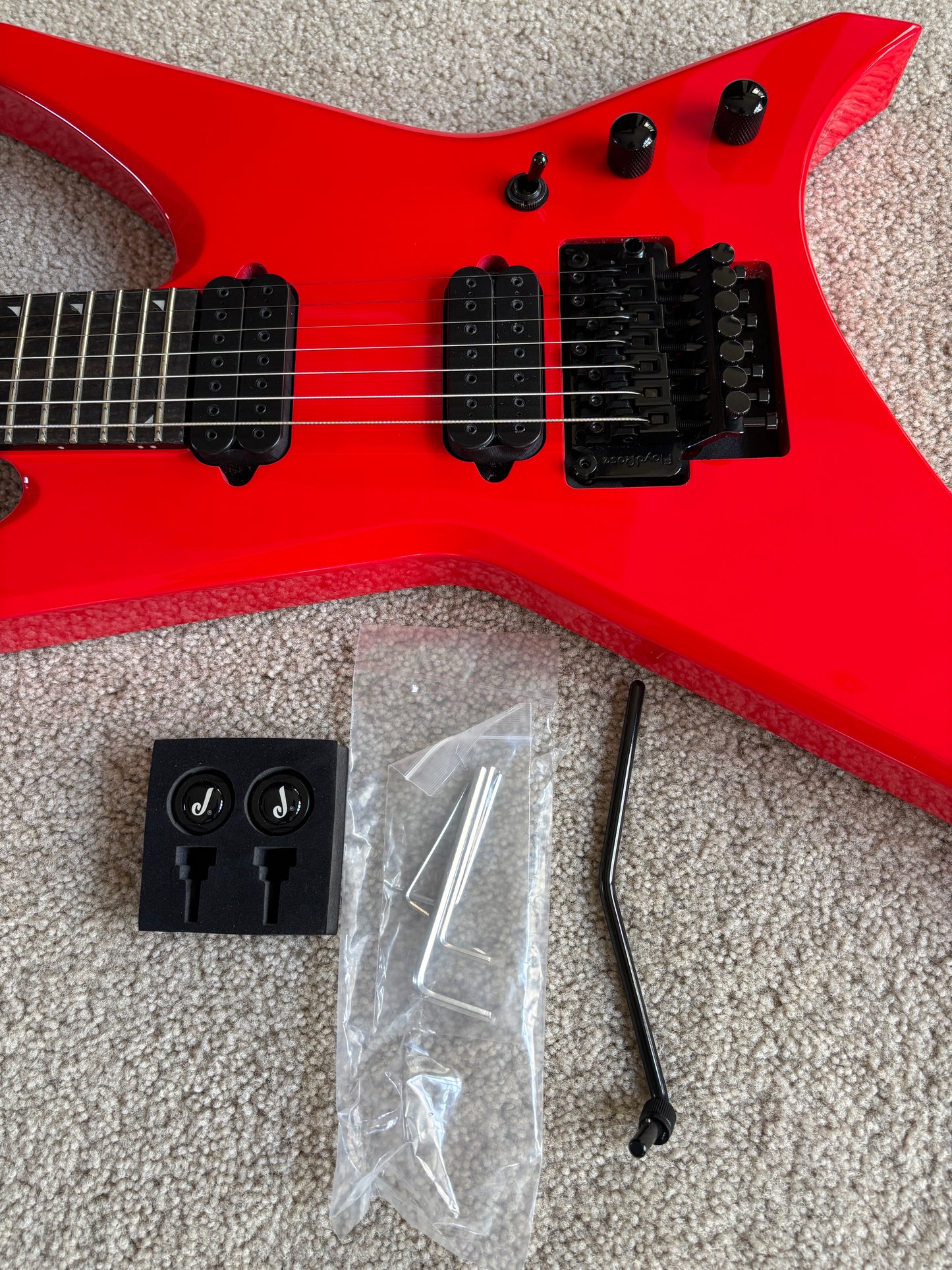 Jackson Pro Series Signature Dave Davidson Warrior WR7 Electric Guitar, Ferrari Red, Gig Bag