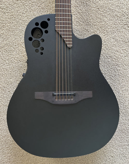 Ovation 2058TX-5-G E-Acoustic Guitar Elite TX Deep Contour Cutaway 12-string, Black Textured