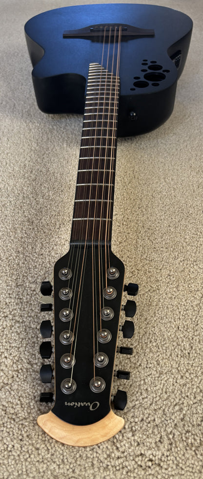 Ovation 2058TX-5-G E-Acoustic Guitar Elite TX Deep Contour Cutaway 12-string, Black Textured