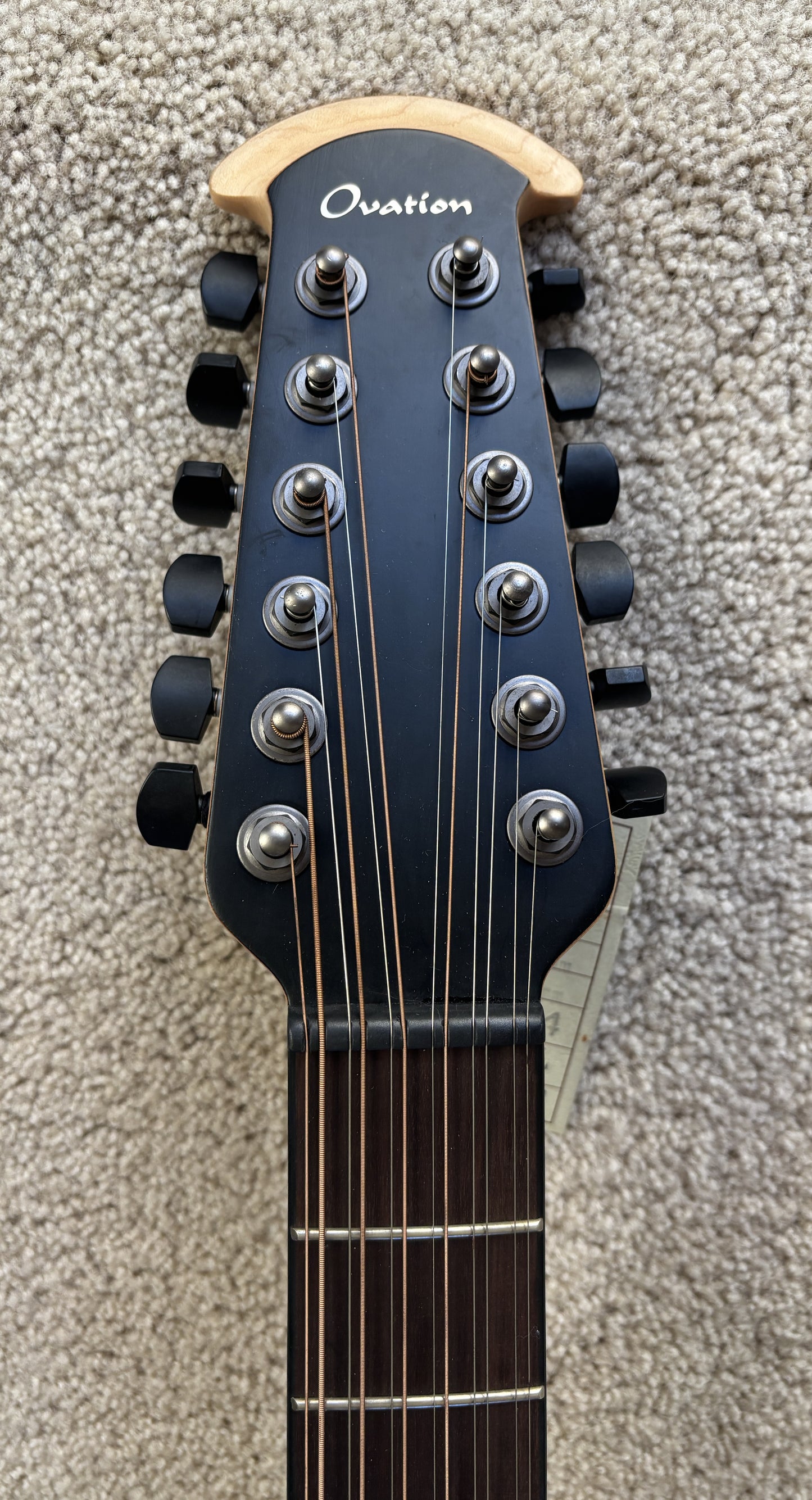 Ovation 2058TX-5-G E-Acoustic Guitar Elite TX Deep Contour Cutaway 12-string, Black Textured