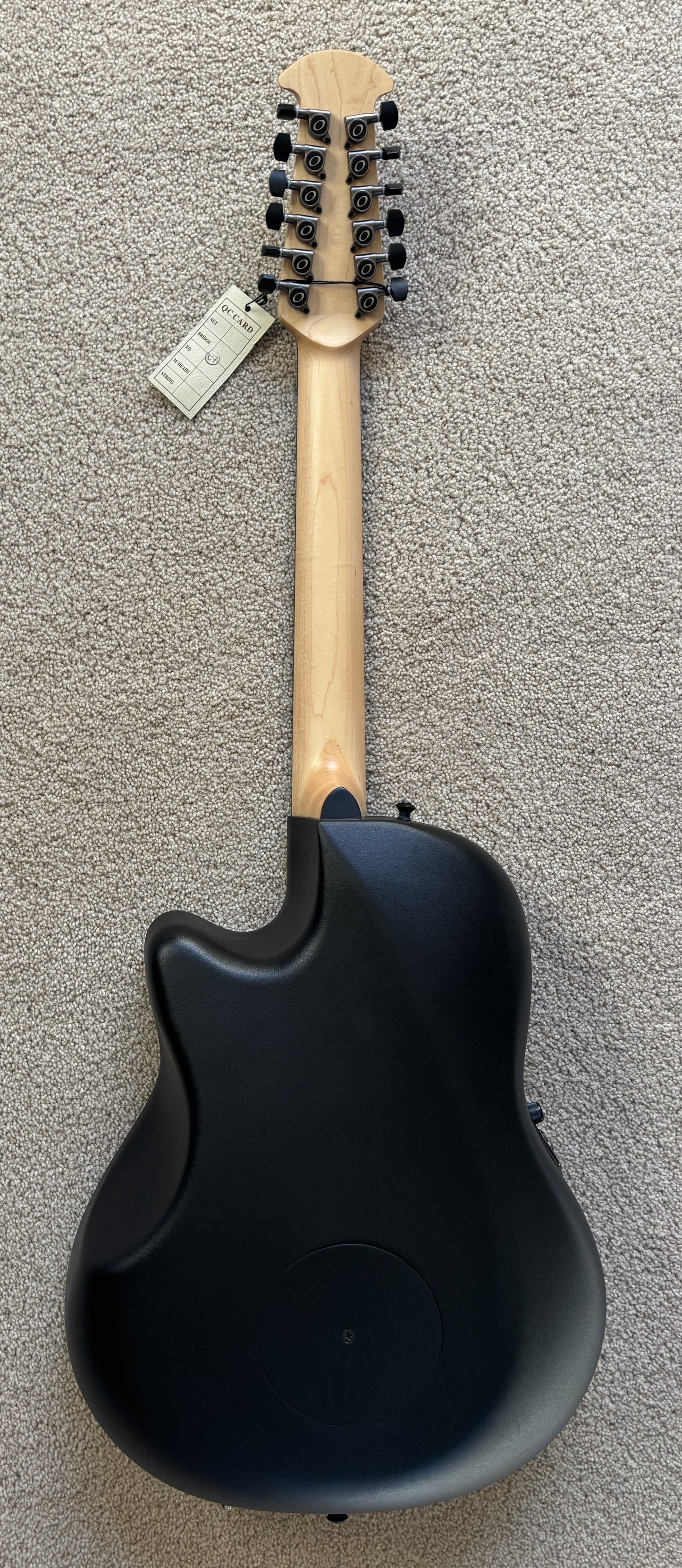 Ovation 2058TX-5-G E-Acoustic Guitar Elite TX Deep Contour Cutaway 12-string, Black Textured