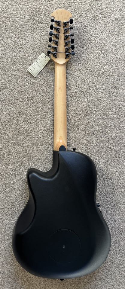 Ovation 2058TX-5-G E-Acoustic Guitar Elite TX Deep Contour Cutaway 12-string, Black Textured