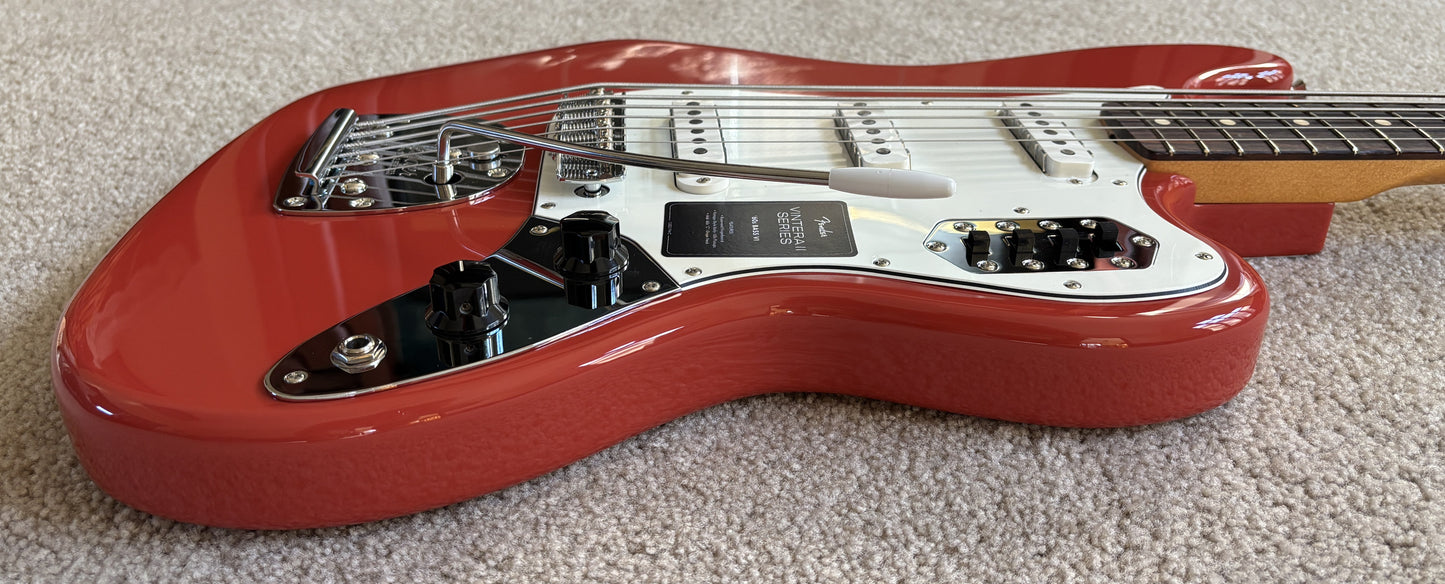 Fender Vintera II '60s Bass VI Electric Guitar, Fiesta Red, Fender Gig Bag