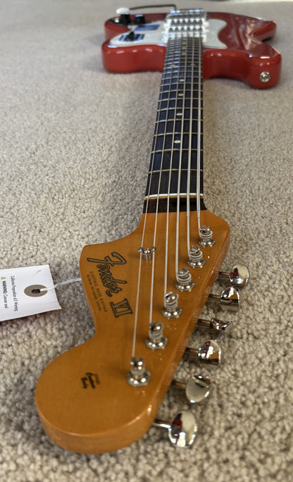 Fender Vintera II '60s Bass VI Electric Guitar, Fiesta Red, Fender Gig Bag
