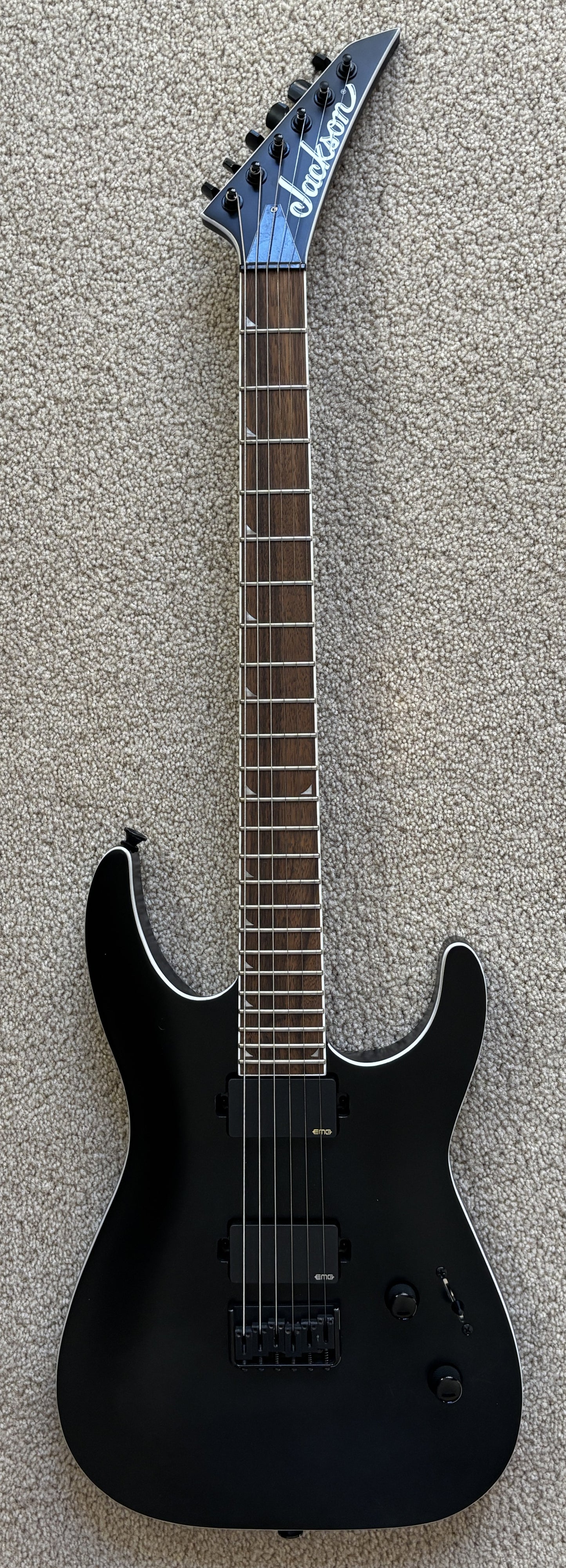 Jackson X Series Soloist SLA6 DX Baritone Electric Guitar, Satin Black