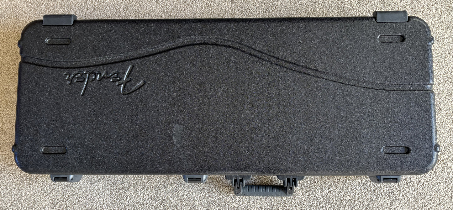 Fender American Ultra Luxe Telecaster Electric Guitar, Floyd Rose, Mystic Black, Deluxe Hardshell Case