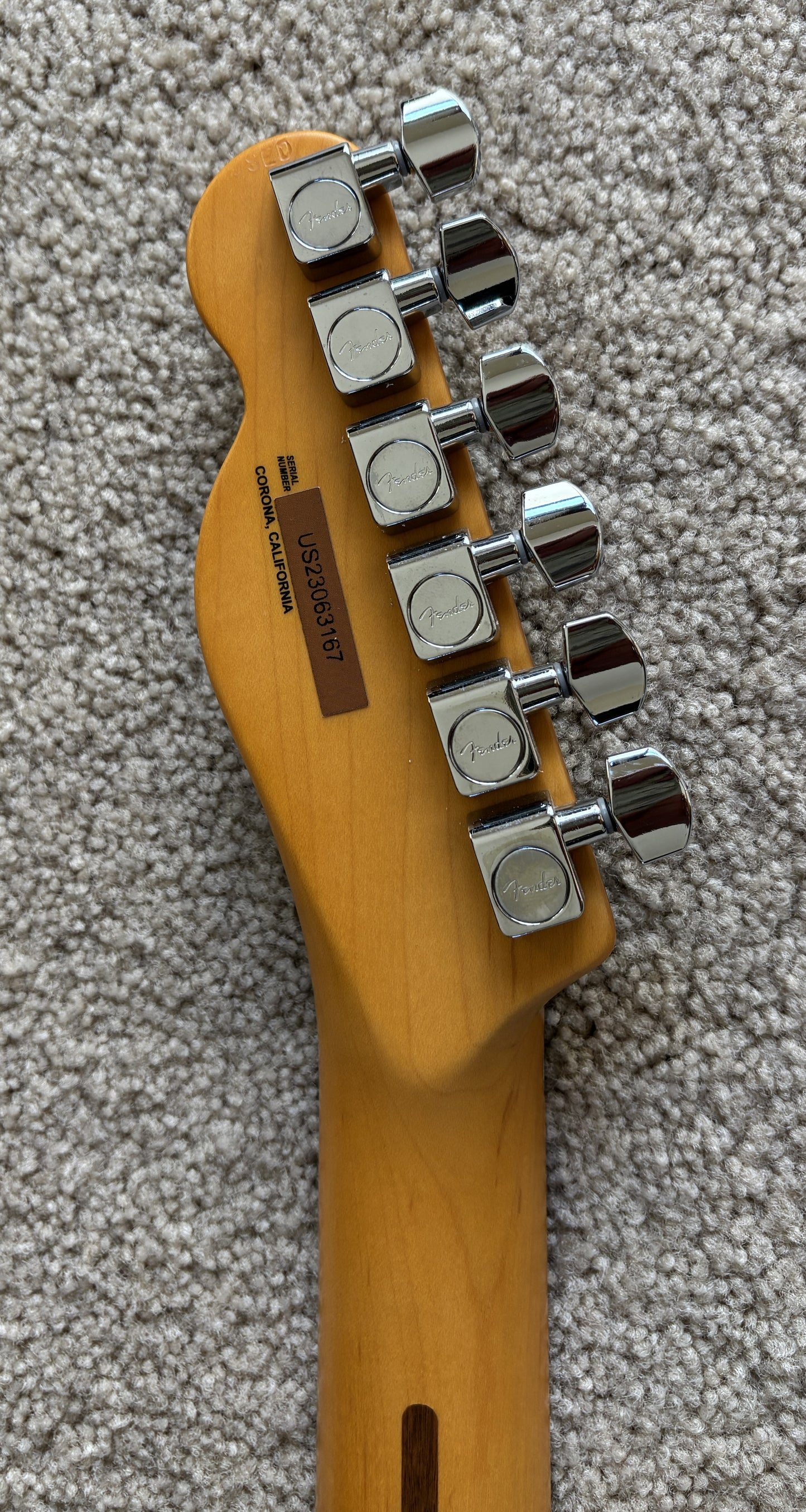 Fender American Ultra Luxe Telecaster Electric Guitar, Floyd Rose, Mystic Black, Deluxe Hardshell Case