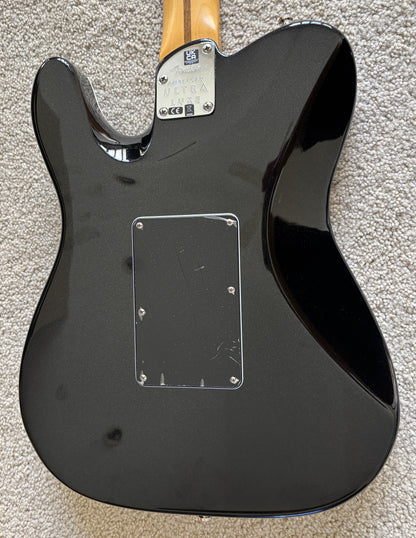 Fender American Ultra Luxe Telecaster Electric Guitar, Floyd Rose, Mystic Black, Deluxe Hardshell Case