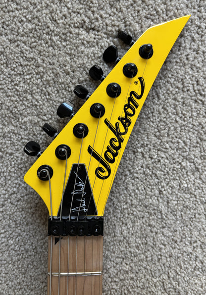 Jackson Pro Series Signature Dave Davidson Warrior WR7 MAH Electric Guitar, Ferrari Yellow, Gig Bag