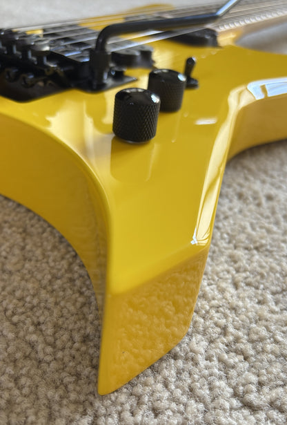 Jackson Pro Series Signature Dave Davidson Warrior WR7 MAH Electric Guitar, Ferrari Yellow, Gig Bag