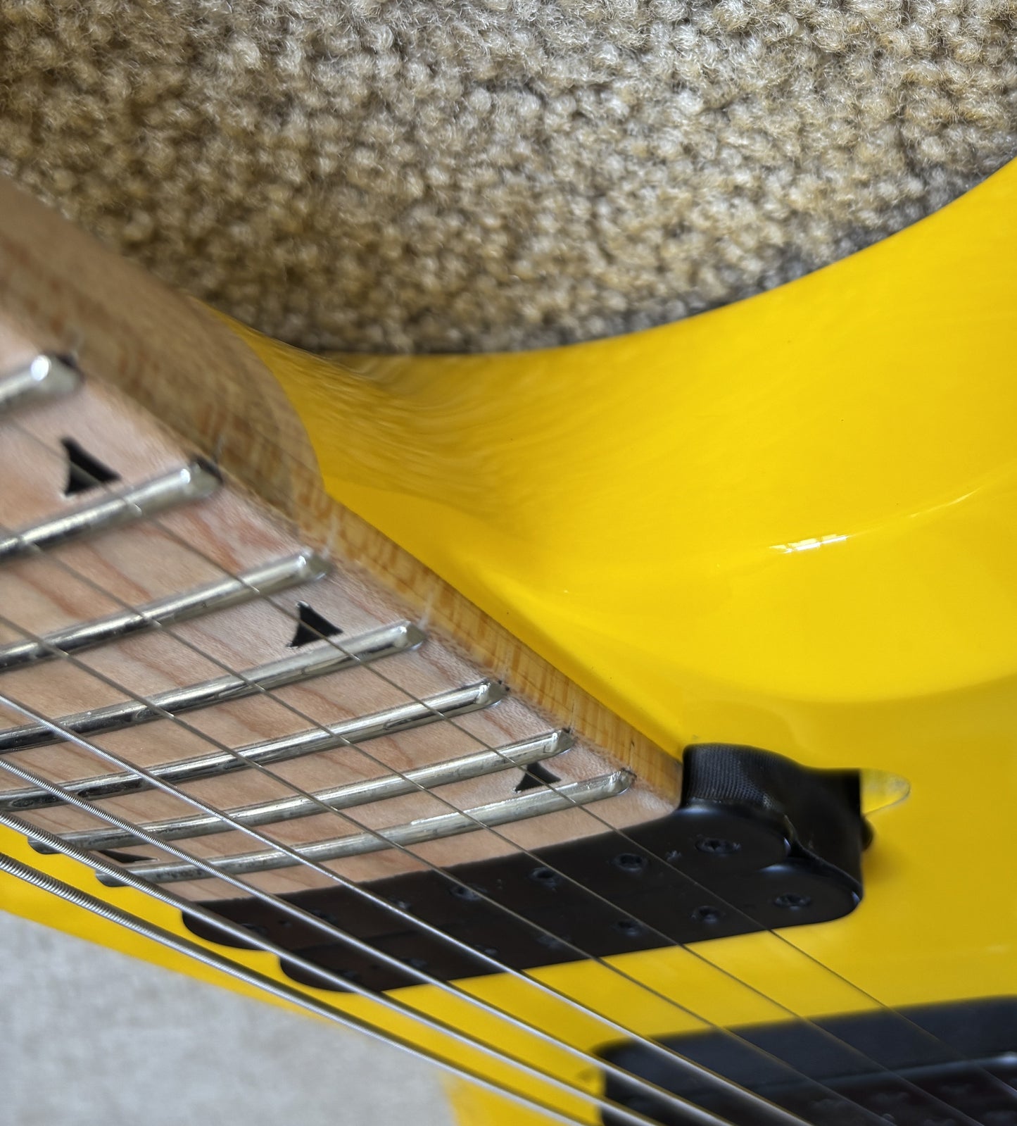 Jackson Pro Series Signature Dave Davidson Warrior WR7 MAH Electric Guitar, Ferrari Yellow, Gig Bag