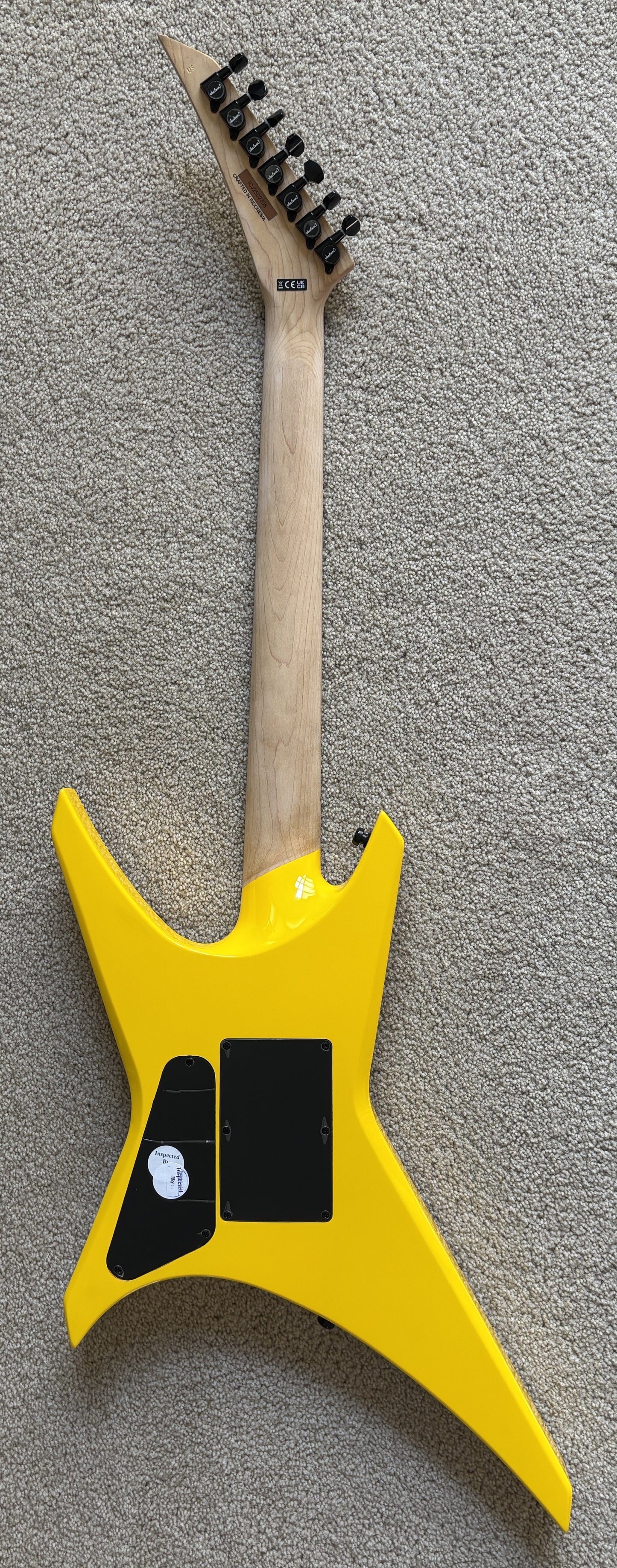 Jackson Pro Series Signature Dave Davidson Warrior WR7 MAH Electric Guitar, Ferrari Yellow, Gig Bag