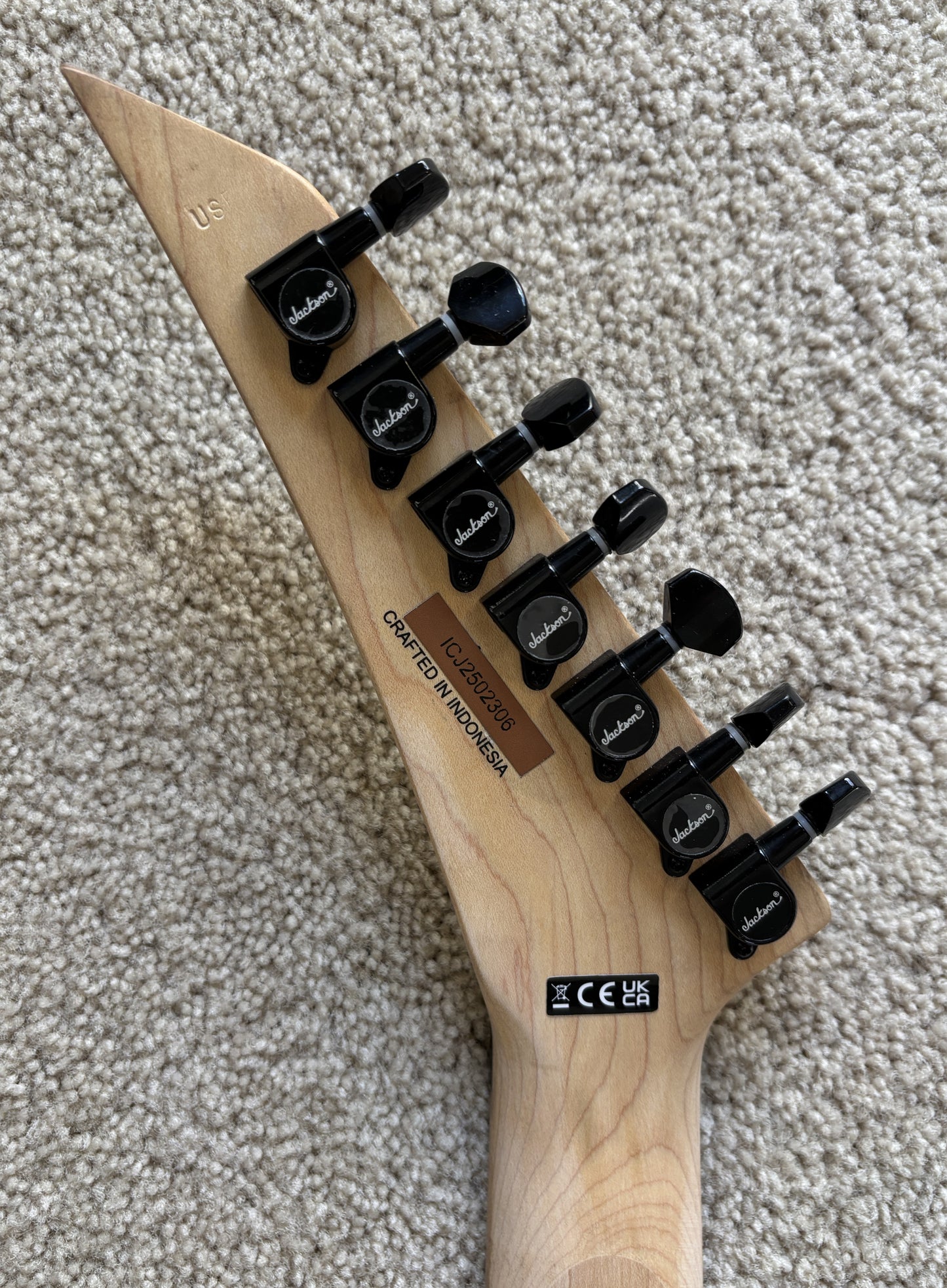 Jackson Pro Series Signature Dave Davidson Warrior WR7 MAH Electric Guitar, Ferrari Yellow, Gig Bag