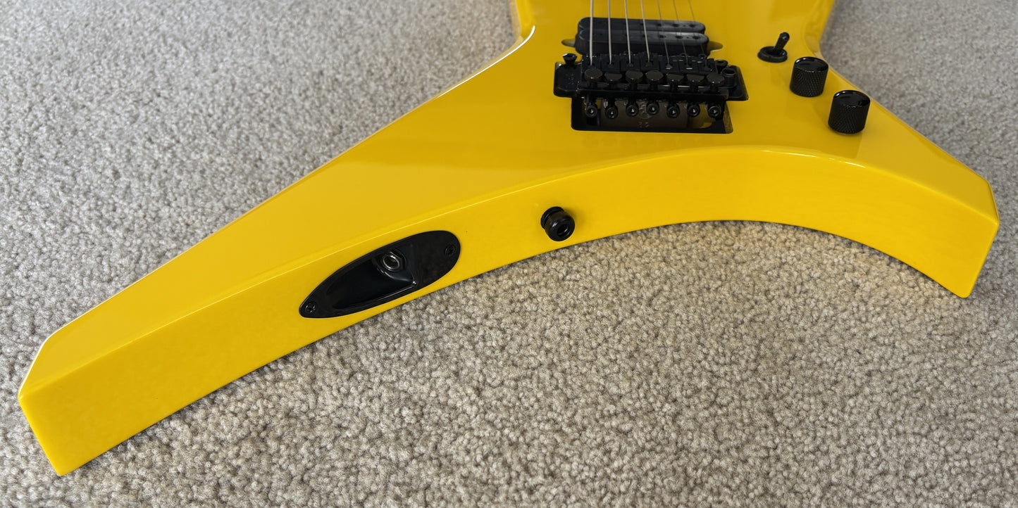 Jackson Pro Series Signature Dave Davidson Warrior WR7 MAH Electric Guitar, Ferrari Yellow, Gig Bag