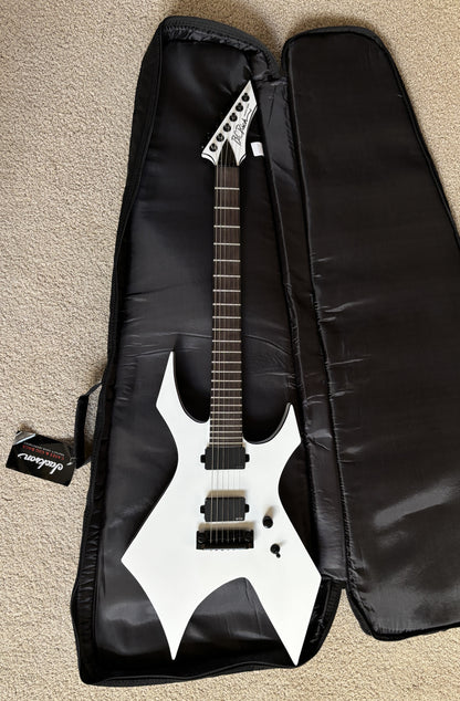 B.C.Rich Warlock Prophecy Electric Guitar, Quad Bridge, Matte White, New Jackson Gig Bag