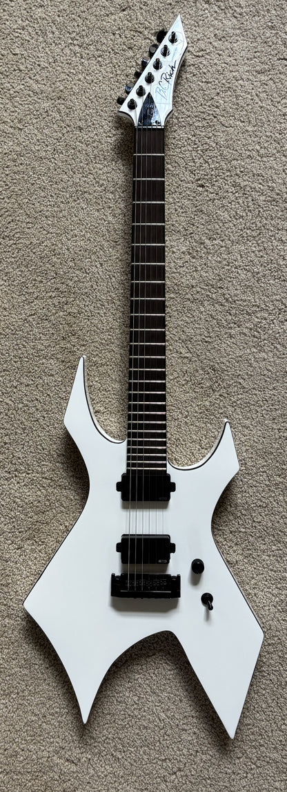 B.C.Rich Warlock Prophecy Electric Guitar, Quad Bridge, Matte White, New Jackson Gig Bag