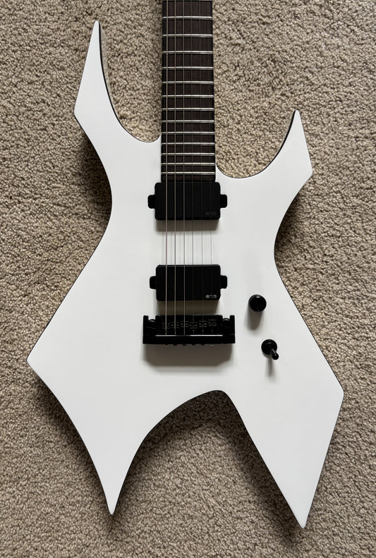 B.C.Rich Warlock Prophecy Electric Guitar, Quad Bridge, Matte White, New Jackson Gig Bag