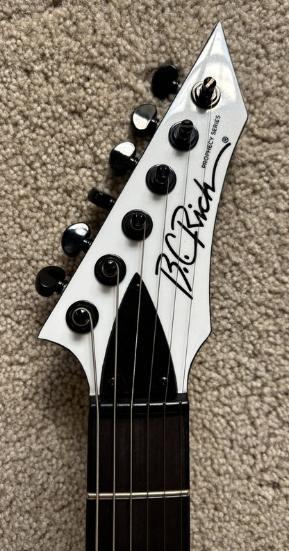 B.C.Rich Warlock Prophecy Electric Guitar, Quad Bridge, Matte White, New Jackson Gig Bag