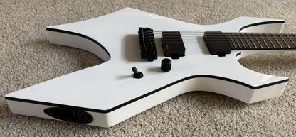 B.C.Rich Warlock Prophecy Electric Guitar, Quad Bridge, Matte White, New Jackson Gig Bag
