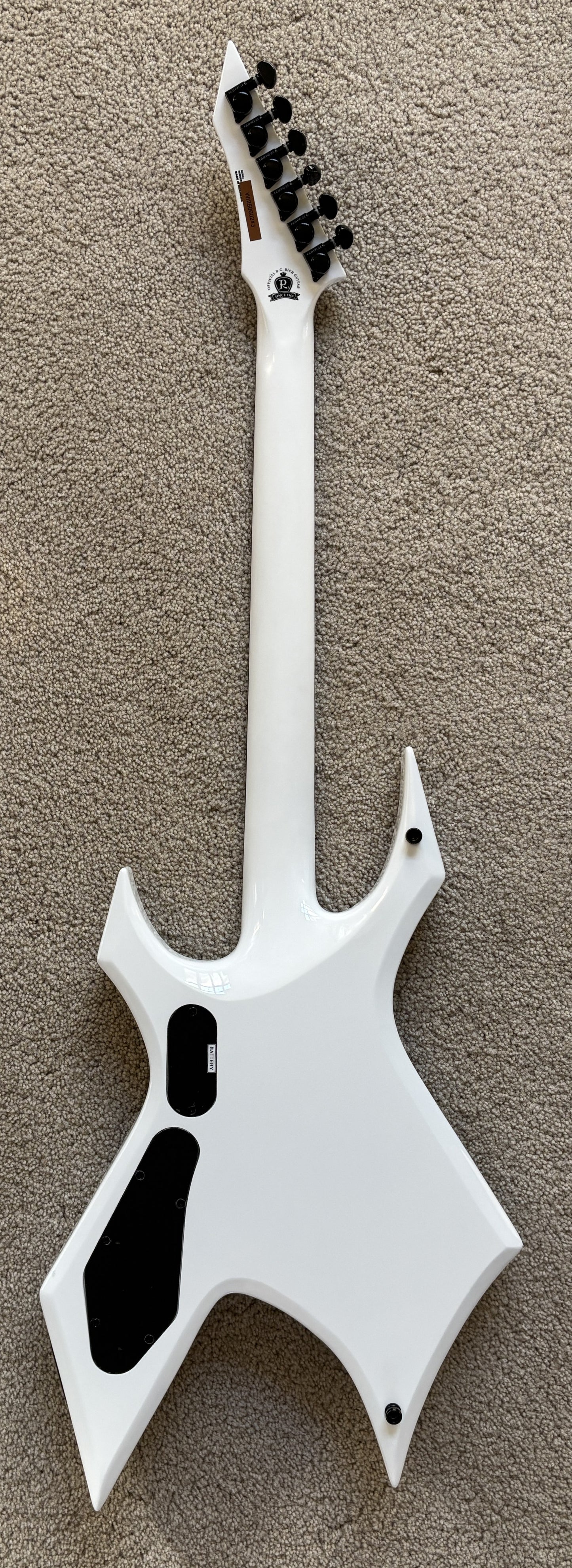 B.C.Rich Warlock Prophecy Electric Guitar, Quad Bridge, Matte White, New Jackson Gig Bag