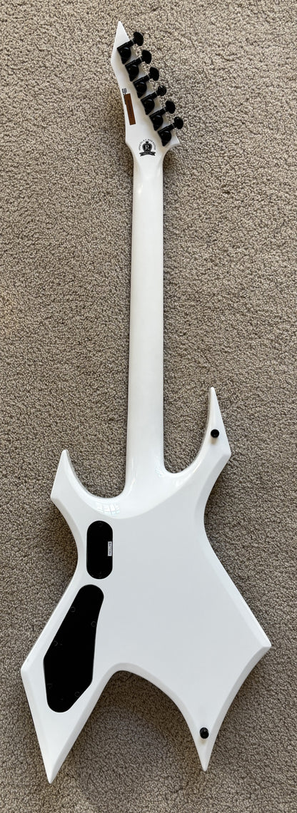 B.C.Rich Warlock Prophecy Electric Guitar, Quad Bridge, Matte White, New Jackson Gig Bag