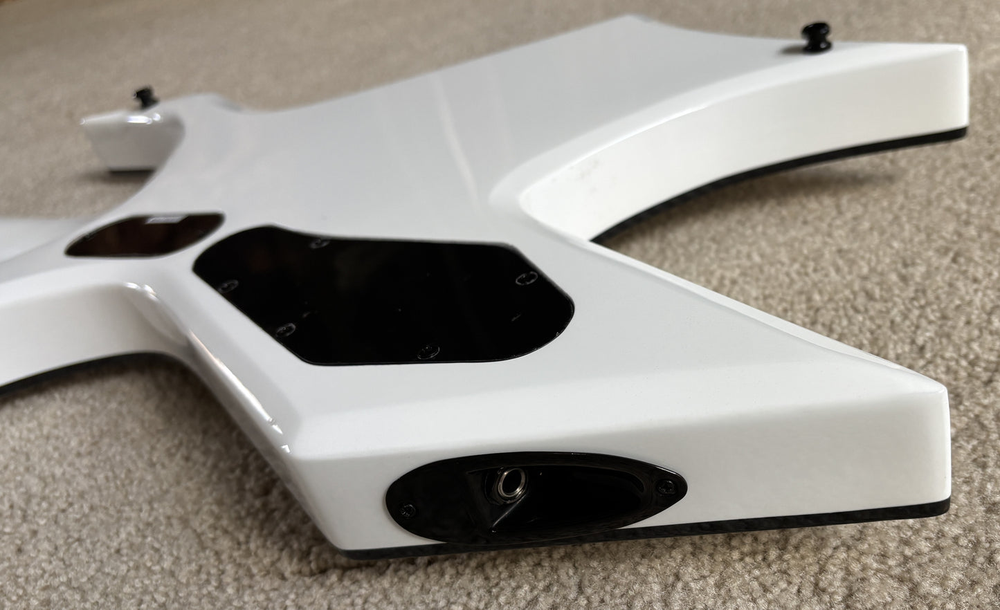 B.C.Rich Warlock Prophecy Electric Guitar, Quad Bridge, Matte White, New Jackson Gig Bag