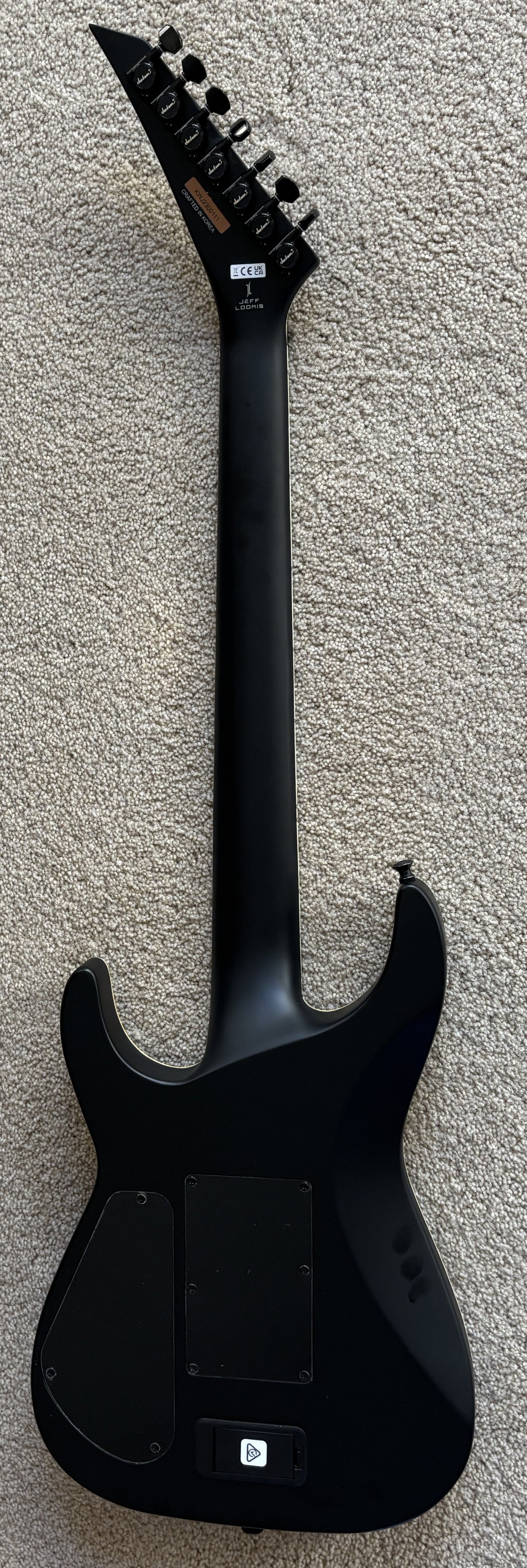 Jackson Pro Series Signature Jeff Loomis Soloist SL7 Electric Guitar, Satin Black, Hard Shell Case