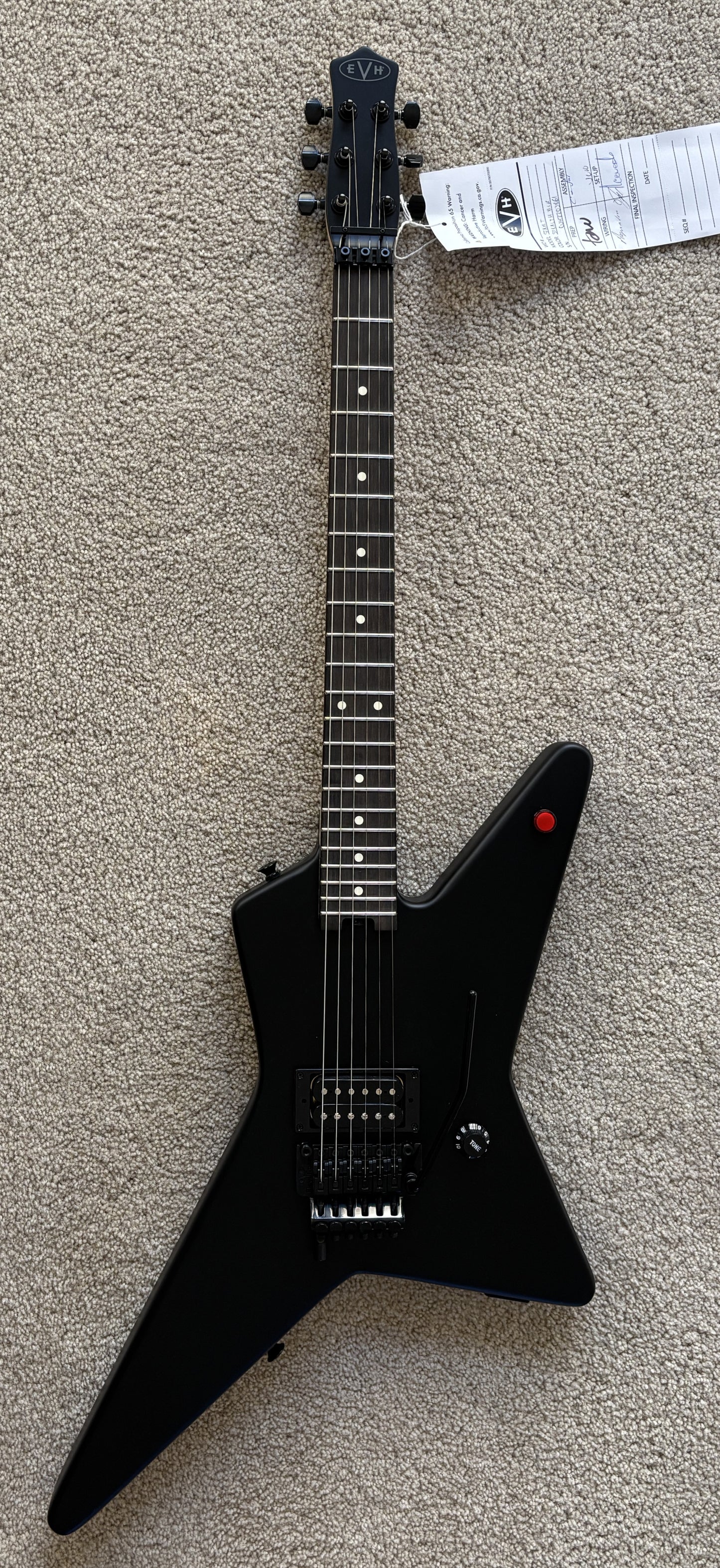 EVH Limited Edition Star Electric Guitar, Stealth Black, Gig Bag