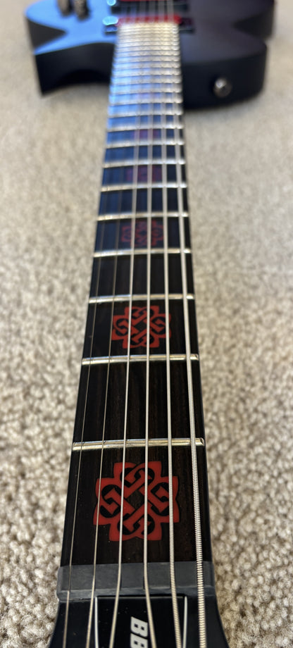 ESP LTD BB-600B Baritone Electric Guitar, See Thru Black Sunburst Satin