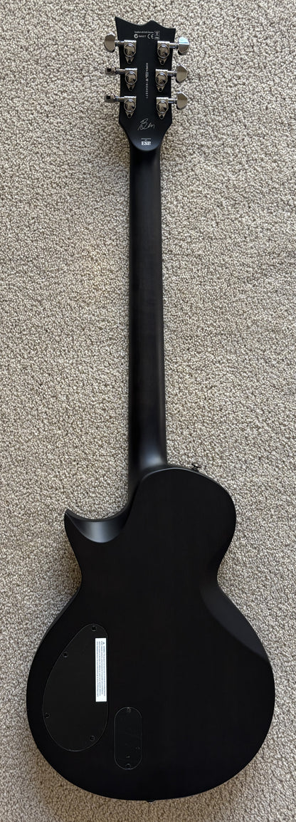 ESP LTD BB-600B Baritone Electric Guitar, See Thru Black Sunburst Satin