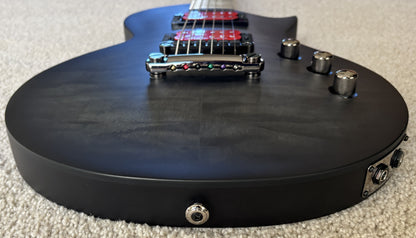 ESP LTD BB-600B Baritone Electric Guitar, See Thru Black Sunburst Satin