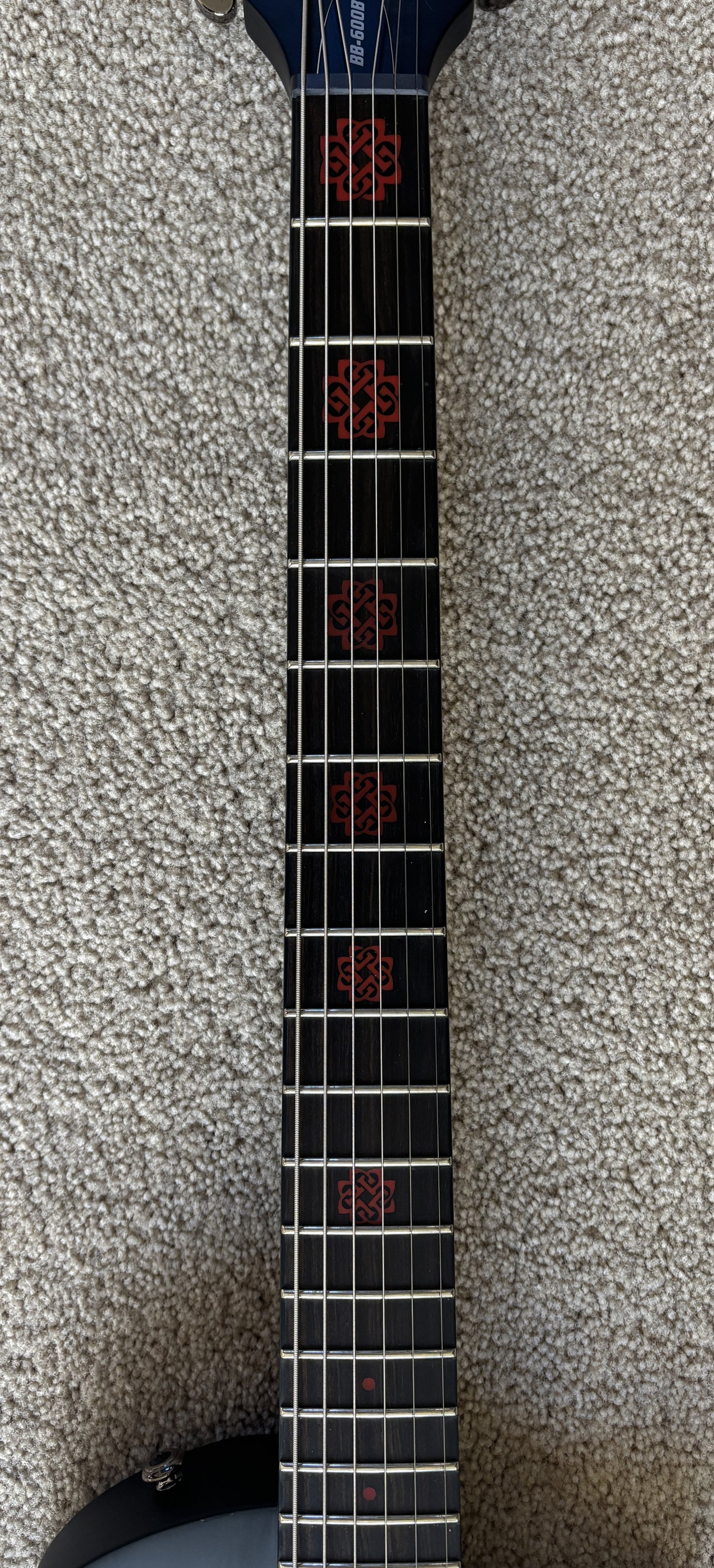 ESP LTD BB-600B Baritone Electric Guitar, See Thru Black Sunburst Satin