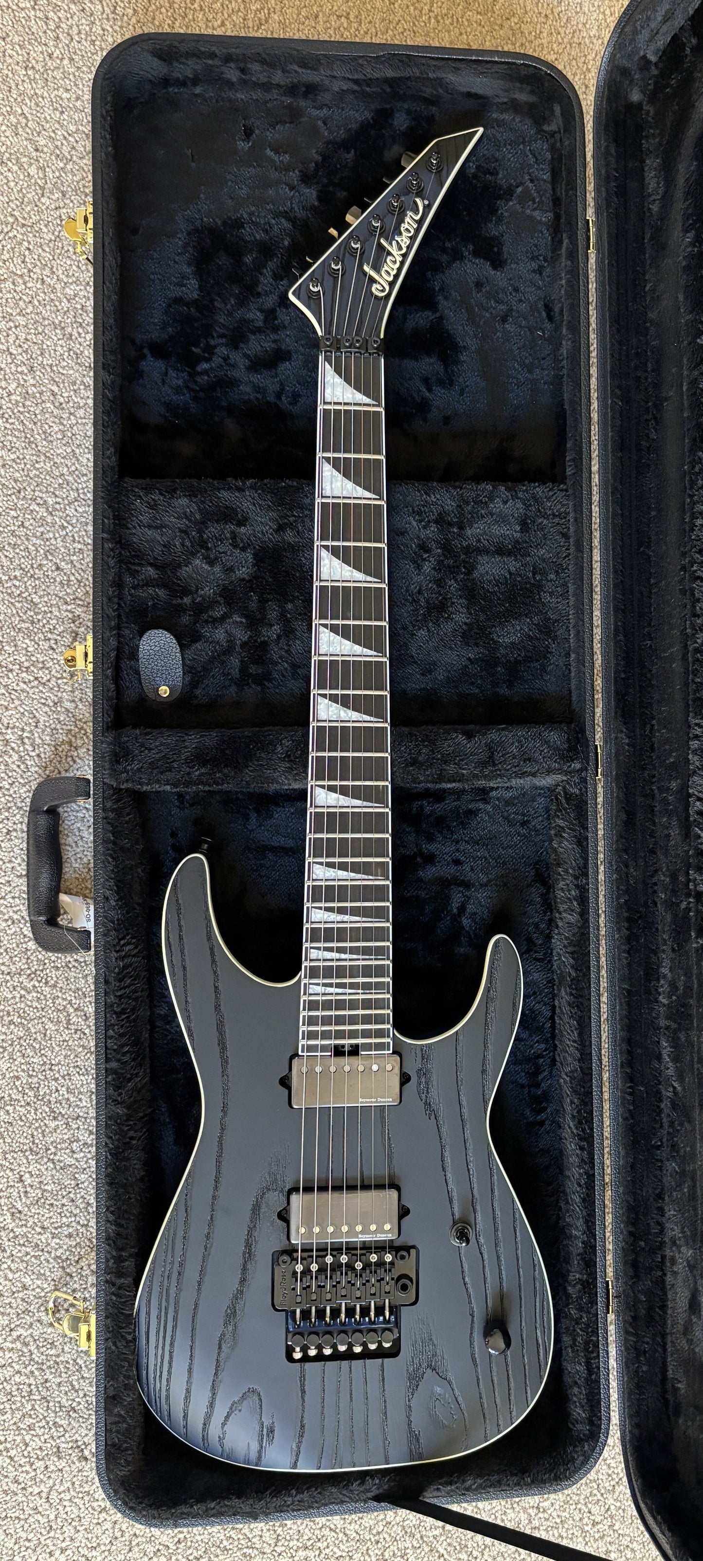 Jackson Pro Series Signature Jeff Loomis Soloist SL7 Electric Guitar, Satin Black, Hard Shell Case