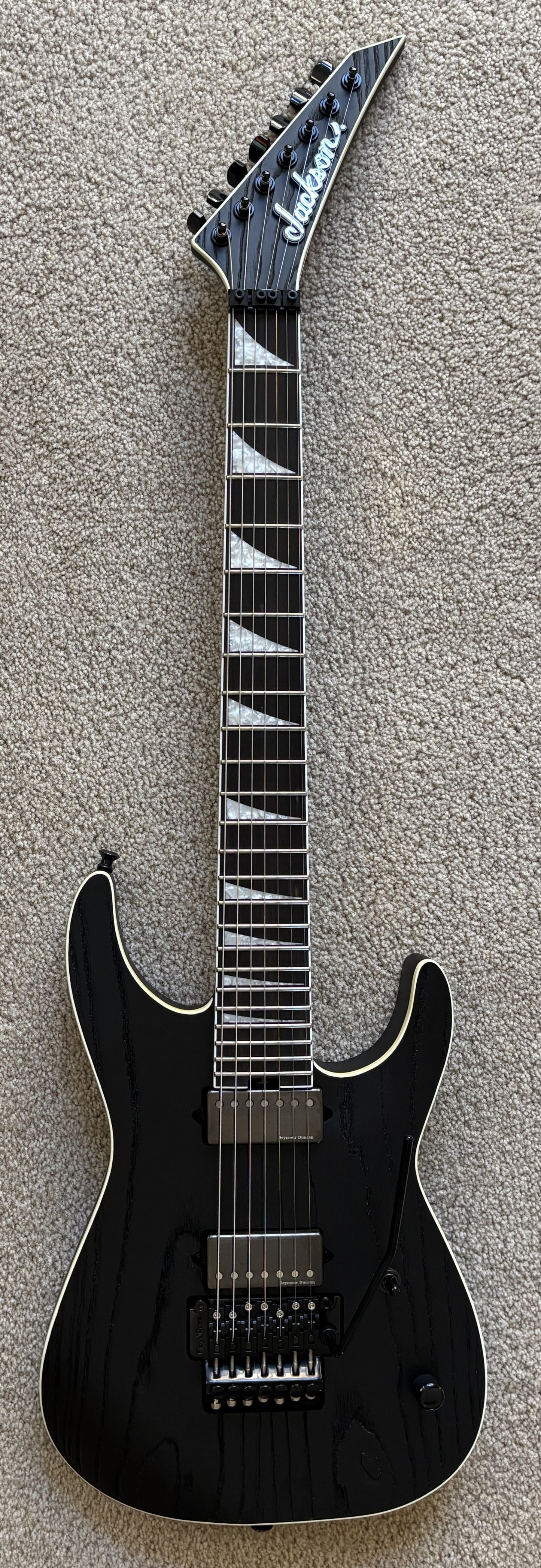 Jackson Pro Series Signature Jeff Loomis Soloist SL7 Electric Guitar, Satin Black, Hard Shell Case
