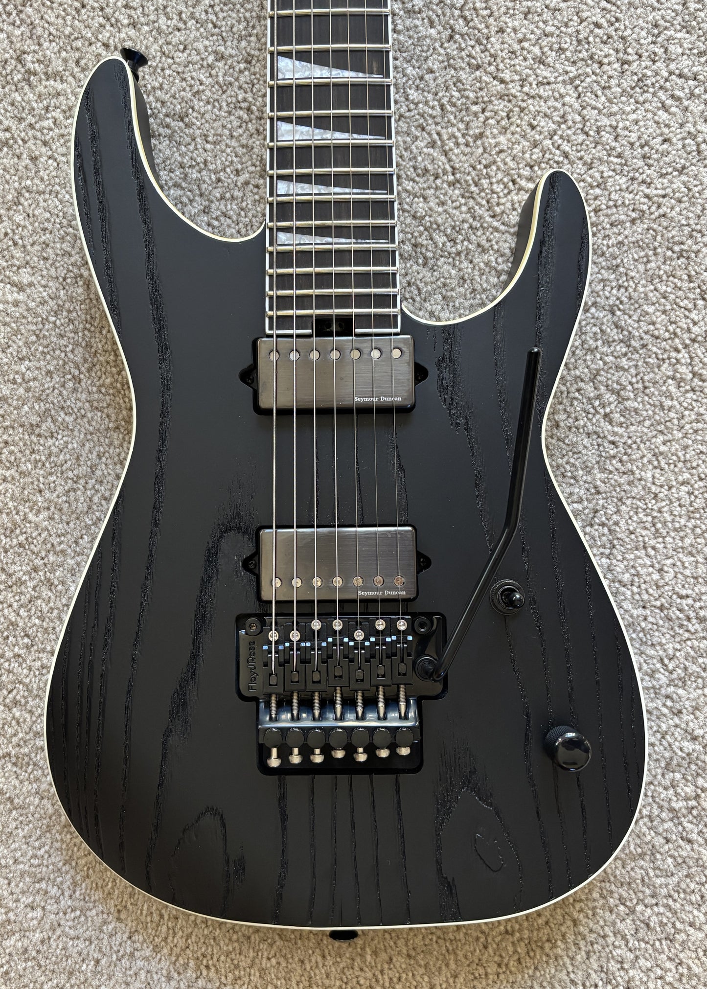 Jackson Pro Series Signature Jeff Loomis Soloist SL7 Electric Guitar, Satin Black, Hard Shell Case